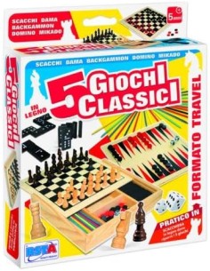 SET GIOCHI 5 IN 1 IN SCATOLA LEGNO 11346