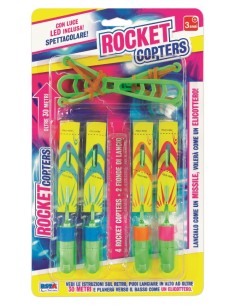 SET 4 ELICOTTERI CON LED E FIONDA LANCIO BLISTER 11485