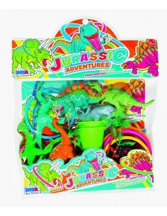 BUSTA DINOSAURI COLORI FANTASY CON GIOCO PESCA 11543