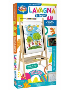 LAVAGNA LEGNO 78x45 CM CON ROTOLO CARTA 11896