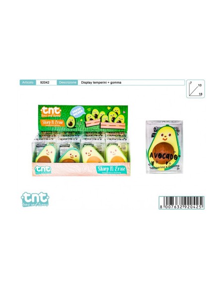 SHARP N ERASE AVOCADO  - TEMPERINO E GOMMA  92042