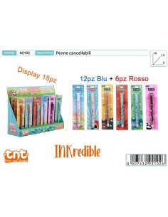 TnT INKredible PENS - PENNA CANCELLABILE IN BLISTER...