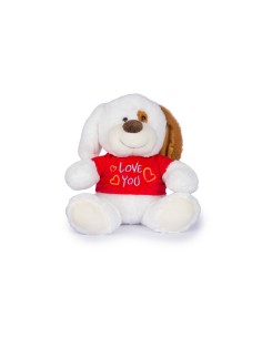 CANE SEDUTO BUFFO H30CM C/TSHIRT I LOVE YOU 25553