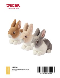 PELUCHE LEPROTTO BICOLORE L27CM 3 COL. ASS 25636