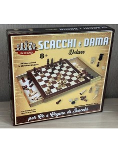 SCACCHI E DAMA LEGNO HY1079 CM.30X30 C/CASSETTI