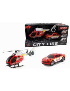 ELICOTTERO POMPIERI CM 28 LUCI E SUONI CON AUTO...