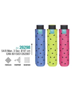 OMBRELLO DONNA MINI MANUALE FANTASIA FLUO 26298