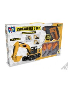 TEO'S- ESCAVATORE 3 IN 1 CON TRAPANO LUCI E SUONI 67316