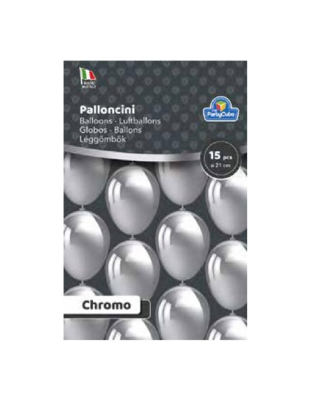 PALLONCINI CHROMO ARGENTO 15PZ  PC3020