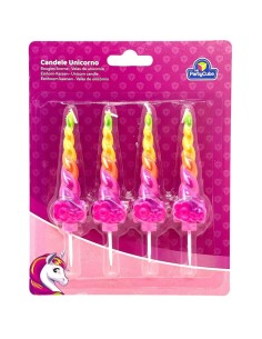 CANDELA UNICORNO 8 CM 4PZ CANDUNICORN