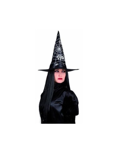 CAPPELLO STREGA NERO CON STAMPA RAGNATELA 17195