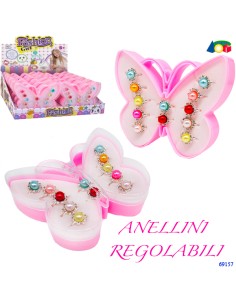 COFANETTO A FARFALLA C/ 12 ANELLINI 69157