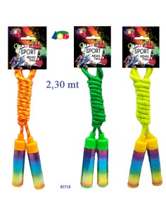 CORDA SALTO MT 2,30 MANICI PLAST.METALIZZ, ASS. 85710