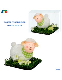 PECORA SU PRATO CON FIORI ASS. 90305