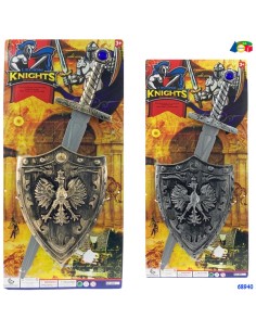 SET MEDIEVALE  SPADA C/PIETRA E SCUDO, ASS 68940