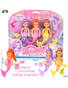 SET 3 SIRENE C/ACCESSORI INTERCAMBIABILI 70316