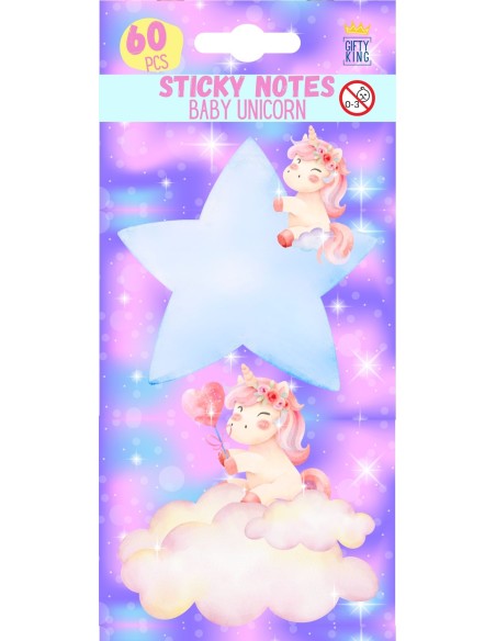 STICKY NOTES 60 BABY UNICORN NOTES GIFTY KING SN08