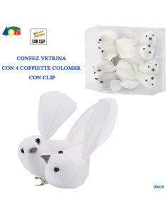 CONF. 4 COPPIE COLOMBE CON CLIP  90420