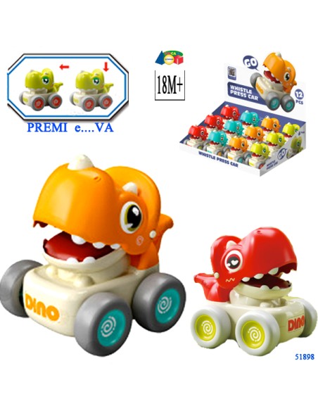 DINO FUNNY C/RUOTE PREMI E VA C/FISCHIETTO DBX 51898