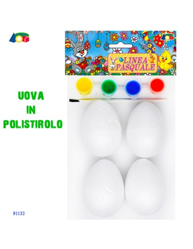 BUSTA 4 UOVA BIANCHE DA DIPINGERE  C/...