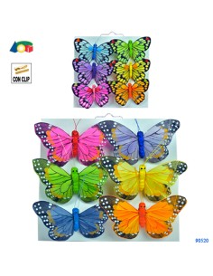 FARFALLE CON CLIP CONF. 6 PZ ASSORTITE 90520