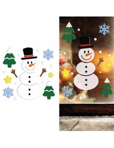 PUPAZZO DI NEVE DECORAZIONE IN GEL 20X25 CM 41313