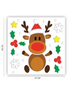 DECORAZIONE IN GEL RENNA 20X25 CM 41315