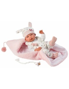 TUTINA BIANCA POIS CON COPERTA ROSA 40CM LLOV973886