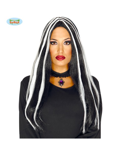 PARRUCCA NERA CON MECHES BIANCHE 4172
