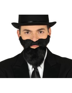 BARBA E BAFFI NERI LUNGHI CON ADESIVO 11962