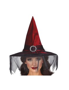 CAPPELLO DA STREGA MARRONE CON VELO 13754