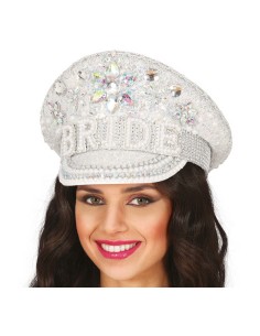 BERRETTO DELLA POLIZIA ARGENTO CON STRASS, ADULTI 13794