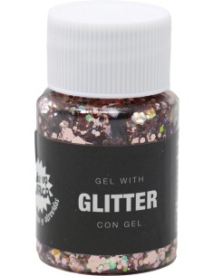 BARATTOLO GLITTER IN GEL ORO/ROSA 15003