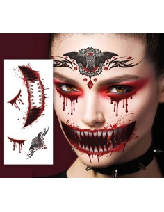 TATUAGGIO FACCIA DI VAMPIRO 30X13 CM FG15724