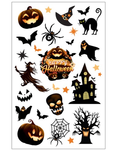 FOGLIO TATUAGGI HALLOWEEN DIVERTENTI...