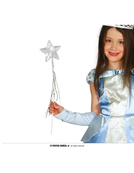 BACCHETTA FATA ARGENTO, 53 CM 16381