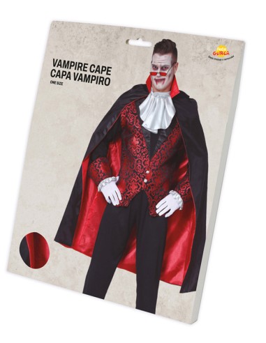 MANTELLO NERO FODERATO ROSSO 115 CM 18633