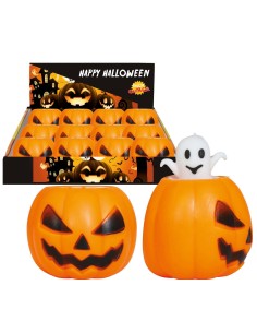 SCATOLA DI 12 ZUCCHE DI GOMMA CON FANTASMA 5 CM 19085