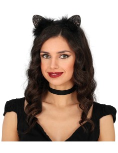 CERCHIETTO ORECCHIE GATTINA CON MARABOU 23011