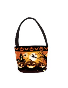 CESTINO ARANCIONE CON ZUCCHE 30X15 CM 26846