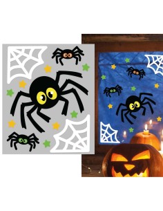 DECORAZIONE IN GEL RAGNI  20X25 CM 26908