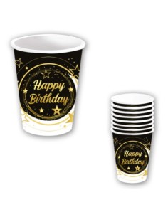 CONFEZIONE 6 BICCHIERI HAPPY BIRTHDAY 240 ML 9 CM 31112