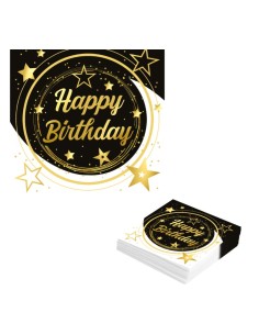 BAG 20 NAPKINS HAPPY BIRTHDAY NAPKINS 16X16 CMS 31114