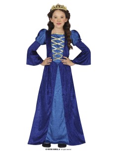 COSTUME MEDIEVAL BLUE LADY, INFANTILE, 5  6 ANNI 81060