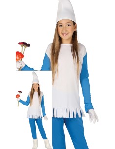 COSTUME GNOMA BLU BAMBINA, 5-6 ANNI 81557