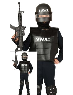 COSTUME POLIZIA SWAT BAMBINI TAGLIA 5 6 ANNI 88494
