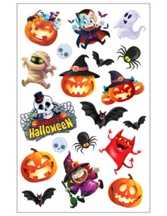 FOGLIO TATUAGGI HALLOWEEN DIVERTENTI BAMBINI 15923