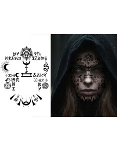 TATUAGGIO VISO SATANICO 30X13 CM 15946