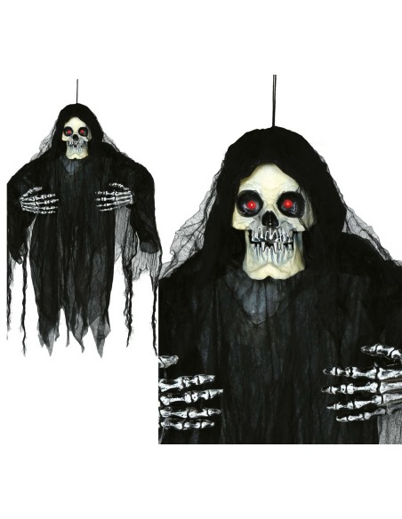 DECORAZIONE DA APPENDERE SCHELETRO LUCE SUONO E MOVIMENTO 29030