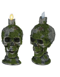 TESCHIO CON CANDELA E MUSCHIO LUCE 35 CM 29073